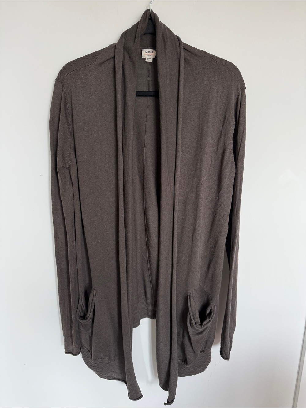 Wilfred Aritzia Silk Cashmere Open Front Cardigan Small